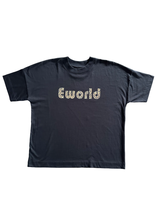 Eworld Leoprint T-Shirt (M) schwarz